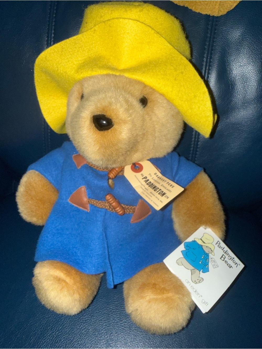 Vintage Eden Paddington Bear 16" Plush Stuffed Animal Toy Yellow Felt Hat